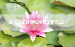 豪杰成长计划张仲景剧情怎么过