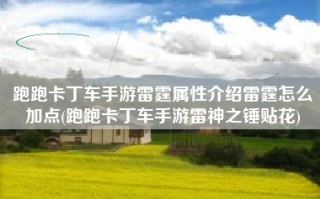 跑跑卡丁车手游雷霆属性介绍雷霆怎么加点(跑跑卡丁车手游雷神之锤贴花)