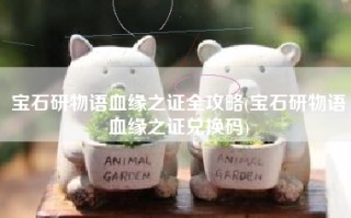 宝石研物语血缘之证全攻略(宝石研物语血缘之证兑换码)