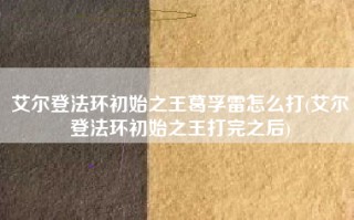 艾尔登法环初始之王葛孚雷怎么打(艾尔登法环初始之王打完之后)