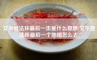 艾尔登法环最后一击是什么意思(艾尔登法环最后一个地图怎么去)