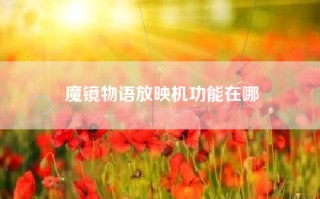 魔镜物语放映机功能在哪