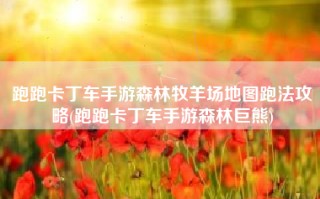 跑跑卡丁车手游森林牧羊场地图跑法攻略(跑跑卡丁车手游森林巨熊)
