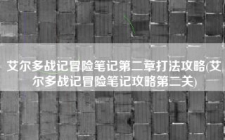 艾尔多战记冒险笔记第二章打法攻略(艾尔多战记冒险笔记攻略第二关)