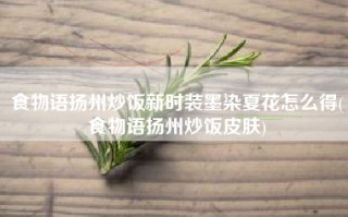 食物语扬州炒饭新时装墨染夏花怎么得(食物语扬州炒饭皮肤)