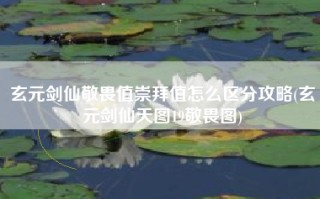 玄元剑仙敬畏值崇拜值怎么区分攻略(玄元剑仙天图19敬畏图)