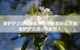 金铲铲之战S6赏金挑战者阵容玩法攻略(金铲铲之战S6赏金猎人)