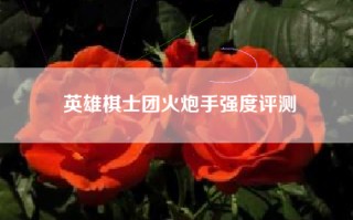 英雄棋士团火炮手强度评测