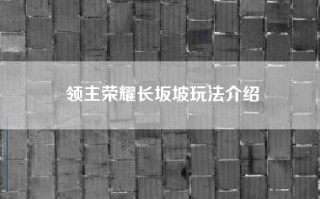 领主荣耀长坂坡玩法介绍