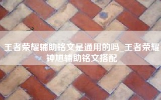 王者荣耀辅助铭文是通用的吗_王者荣耀钟馗辅助铭文搭配