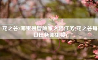 龙之谷2哪里接冒险家之路任务(龙之谷每日任务哪里接)