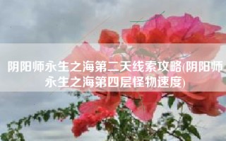 阴阳师永生之海第二天线索攻略(阴阳师永生之海第四层怪物速度)