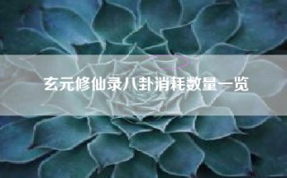 玄元修仙录八卦消耗数量一览