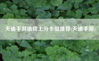 天谕手游谕戏上分卡组推荐(天谕手游)