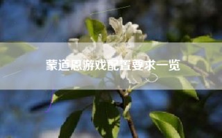 蒙道恩游戏配置要求一览