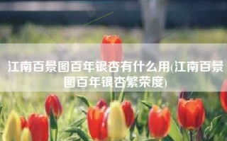 江南百景图百年银杏有什么用(江南百景图百年银杏繁荣度)