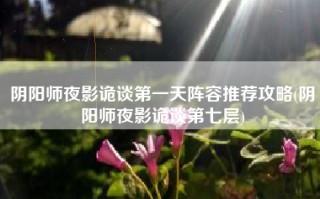 阴阳师夜影诡谈第一天阵容推荐攻略(阴阳师夜影诡谈第七层)