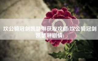 坎公骑冠剑凯瑟琳获取攻略(坎公骑冠剑凯瑟琳剧情)