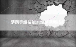 萨满等级技能(80级萨满新技能)