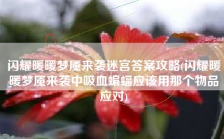 闪耀暖暖梦魇来袭迷宫答案攻略(闪耀暖暖梦魇来袭中吸血蝙蝠应该用那个物品应对)