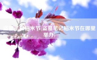 盗墓笔记稻米节(盗墓笔记稻米节在哪里举办)