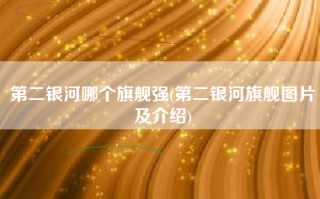 第二银河哪个旗舰强(第二银河旗舰图片及介绍)
