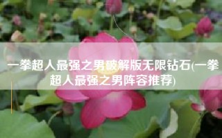 一拳超人最强之男破解版无限钻石(一拳超人最强之男阵容推荐)