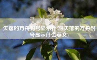 失落的方舟封号显示什么(失落的方舟封号显示什么英文)