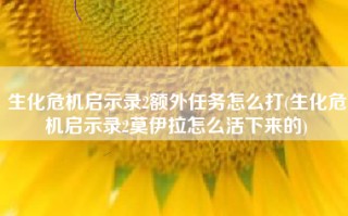 生化危机启示录2额外任务怎么打(生化危机启示录2莫伊拉怎么活下来的)