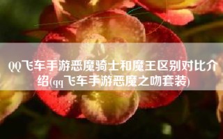 QQ飞车手游恶魔骑士和魔王区别对比介绍(qq飞车手游恶魔之吻套装)
