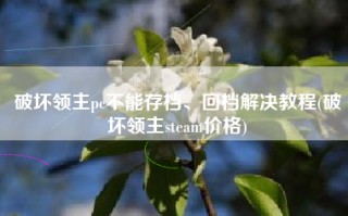 破坏领主pc不能存档、回档解决教程(破坏领主steam价格)