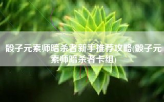 骰子元素师暗杀者新手推荐攻略(骰子元素师暗杀者卡组)