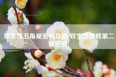 双生怨五角星密码攻略(双生怨攻略第二章密码) 双生怨五角星密码攻略(双生怨攻略第二章密码)