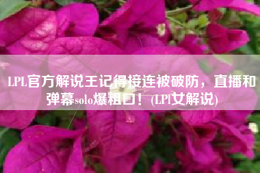 LPL官方解说王记得接连被破防，直播和弹幕solo爆粗口！(LPl女解说)