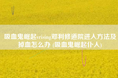 吸血鬼崛起vrising邓利修道院进入方法及掉血怎么办 (吸血鬼崛起仆人)