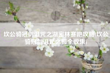 坎公骑冠剑诅咒之湖密林赛跑攻略(坎公骑冠剑诅咒之狐全收集)