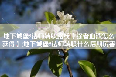 地下城堡2法师转职路线【强者血液怎么获得】(地下城堡2法师转职什么后期厉害)