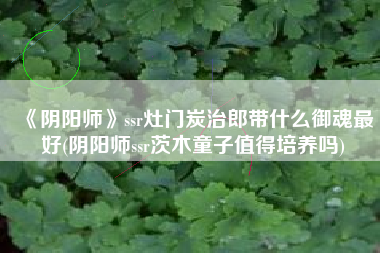 《阴阳师》ssr灶门炭治郎带什么御魂最好(阴阳师ssr茨木童子值得培养吗)