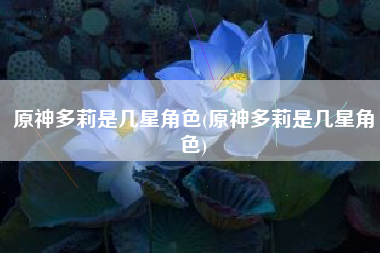 原神多莉是几星角色(原神多莉是几星角色)