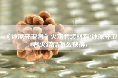 《冰原守卫者》火龙套装材料(冰原守卫者火结晶怎么获得)