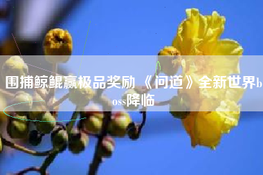 围捕鲸鲲赢极品奖励 《问道》全新世界boss降临