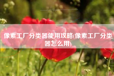像素工厂分类器使用攻略(像素工厂分类器怎么用)