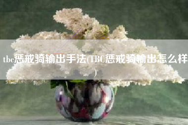 tbc惩戒骑输出手法(TBC惩戒骑输出怎么样)