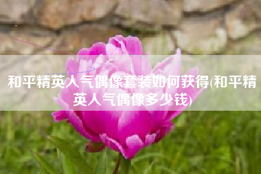 和平精英人气偶像套装如何获得(和平精英人气偶像多少钱)