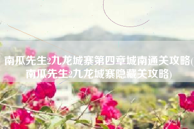 南瓜先生2九龙城寨第四章城南通关攻略(南瓜先生2九龙城寨隐藏关攻略)