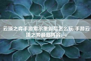 云顶之弈手游索尔重做后怎么玩(手游云顶之弈最新阵容)_1 云顶之弈手游索尔重做后怎么玩(手游云顶之弈最新阵容)_1