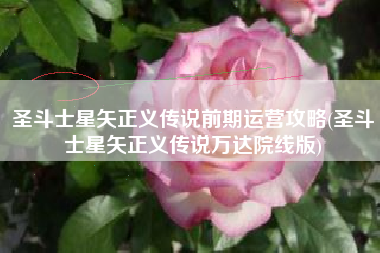 圣斗士星矢正义传说前期运营攻略(圣斗士星矢正义传说万达院线版)
