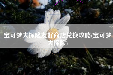 宝可梦大探险友好商店兑换攻略(宝可梦大探险)