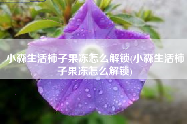 小森生活柿子果冻怎么解锁(小森生活柿子果冻怎么解锁)