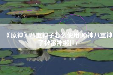 《原神》八重神子怎么使用(原神八重神子被雷神绑住)